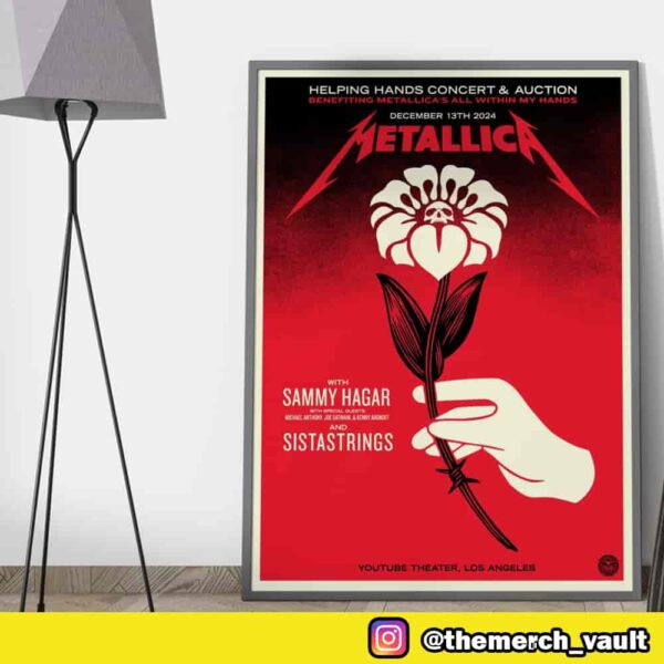 Helping Hands Concert And Auction Benefiting Metallica’s All Within My Hands December 13th 2024 Youtube Theater Los Angeles Limited Poster Canvas