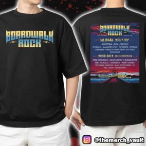 Boardwalk Rock Festival 2025 At Ocean City MD May 17-18 2025 Lineup Poster Print On Back Unisex T-Shirt