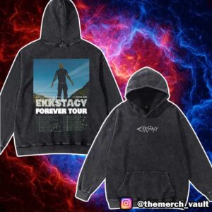 EKKSTACY With Max Fry x Passion Mango Forever Tour 2025 Poster Tour Dates Unisex Washed Hoodie
