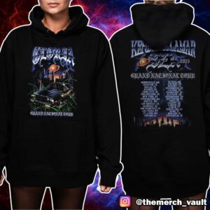 Kendrick Lamar x SZA Grand National Tour 2025 Gloria Skyline Version With Tour Cities Print On Back Unisex T-Shirt Merchandise
