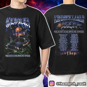 Kendrick Lamar x SZA Grand National Tour 2025 Gloria Skyline Version With Tour Cities Print On Back Unisex T-Shirt Merchandise